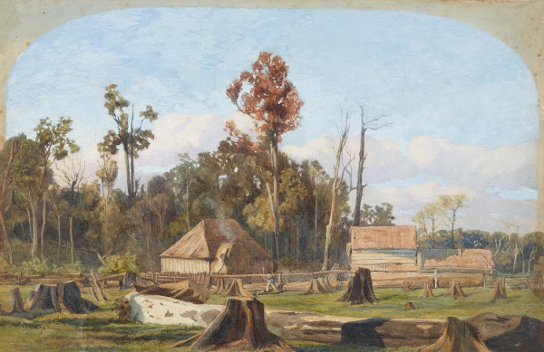 Settlers home Merton near New Plymouth 1851