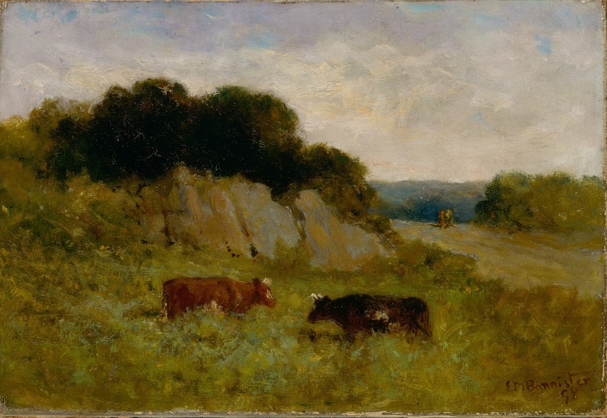 Untitled landscape with two cows 1898