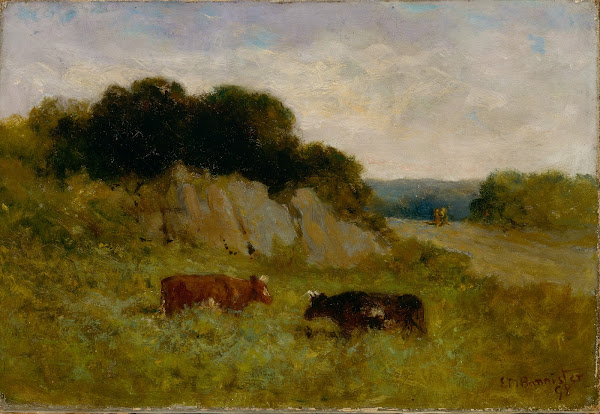 Untitled landscape with two cows 1898