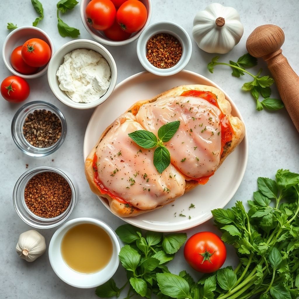 Ingredients for Easy Caprese Stuffed Chicken Recipe for Dinner (30-Minute Family Favorite)