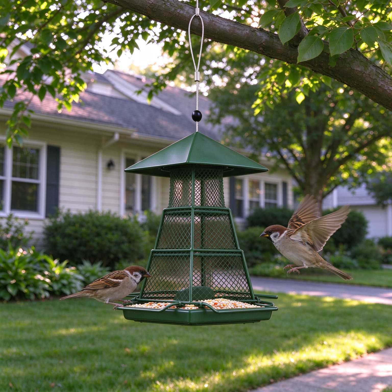 Bird feeder made of iron, hanging, weatherproof