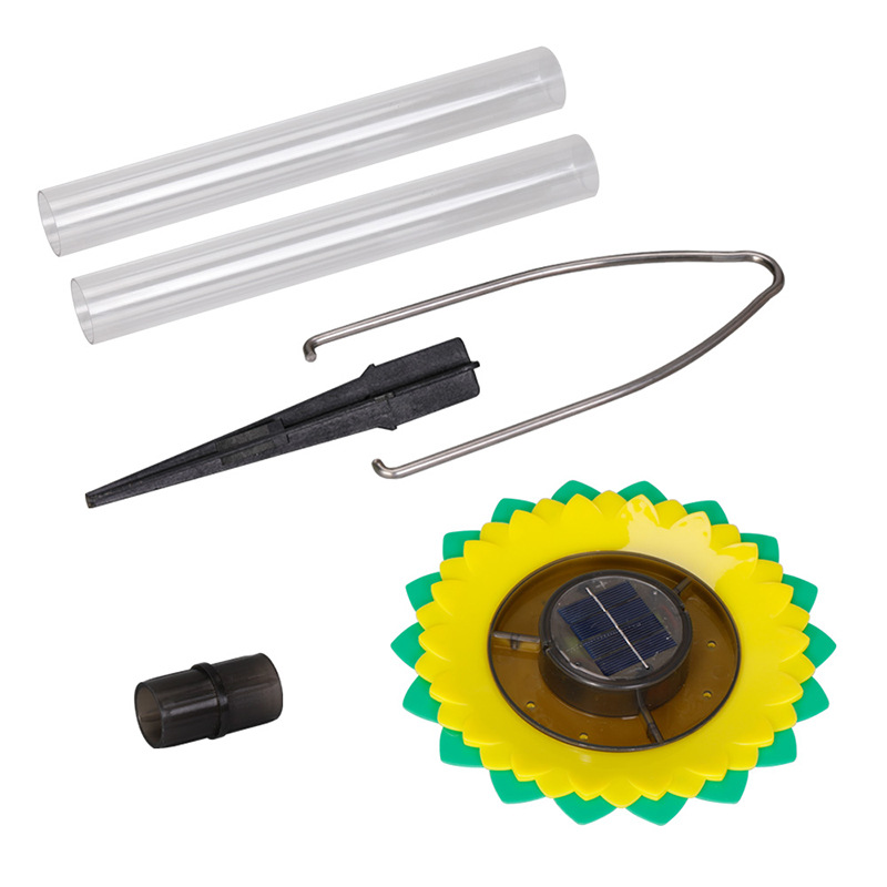 Solar-powered Birdbath with LED Garden Light