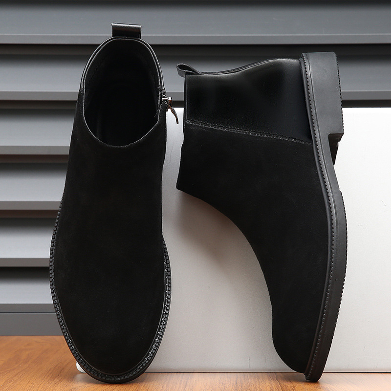 Gefütterte Herren-Lederstiefel, Schnürstiefeletten