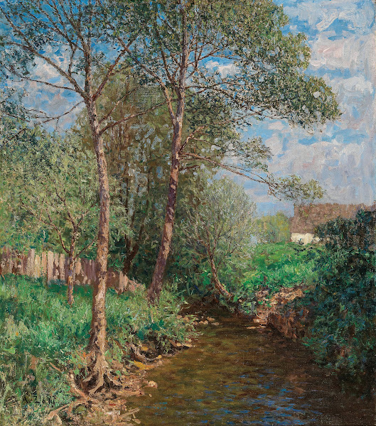 A Sunny Landscape with Stream