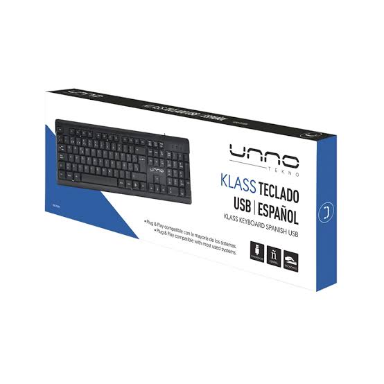 TECLADO DE OFICINA UNNO KLASS KB6701BK