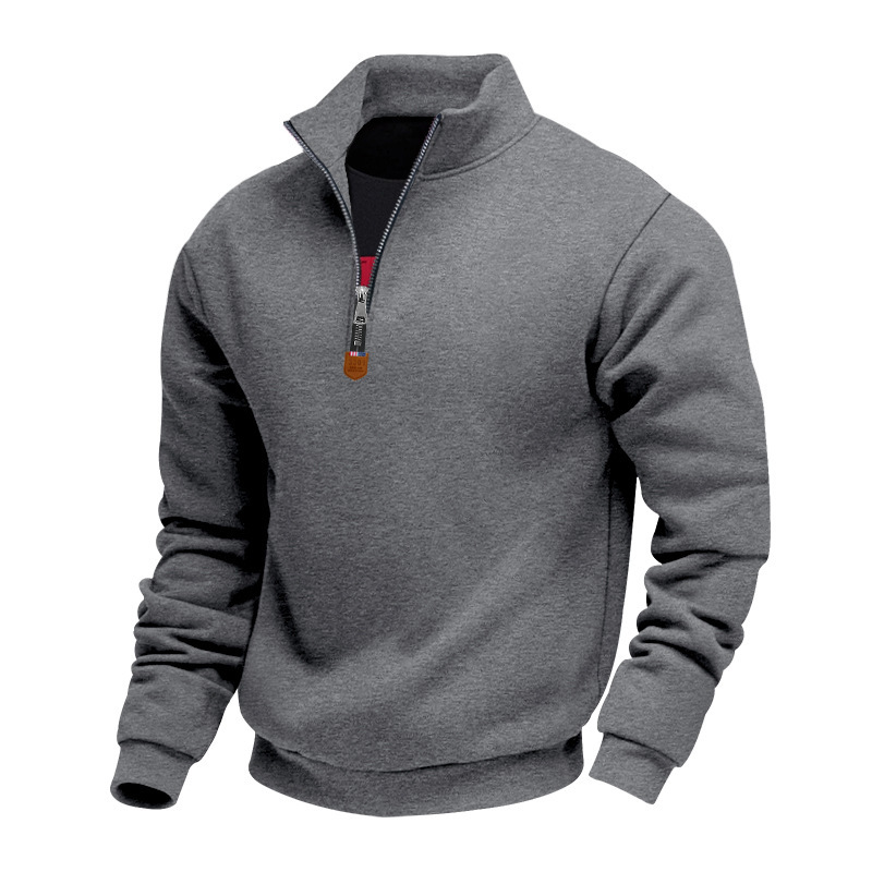 Sporty men's sweater with zipper and lining