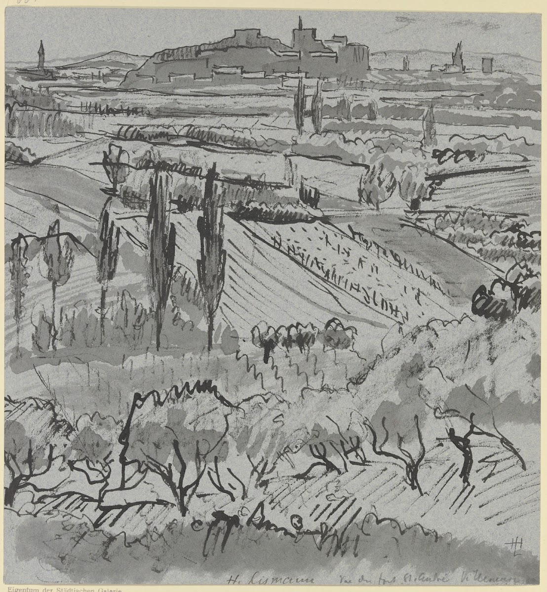 Blick auf Fort St André bei Villeneuve