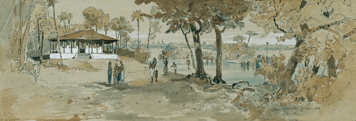 Buddhistischer Tempel bei Point de Galle Wakwalla auf Ceylon Sri Lanka 1858