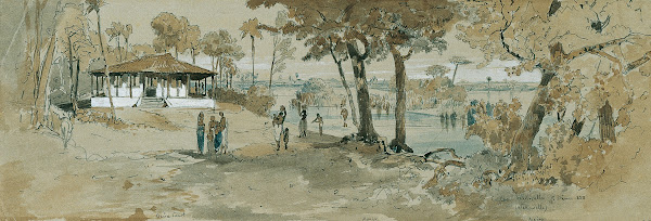 Buddhistischer Tempel bei Point de Galle Wakwalla auf Ceylon Sri Lanka 1858