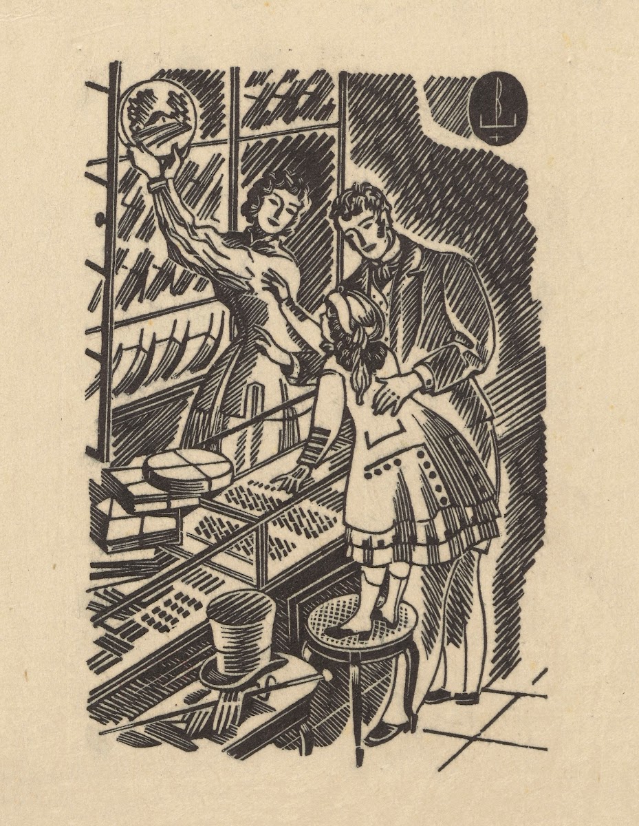 Ilustracja do książki Staroświecki sklep 1938