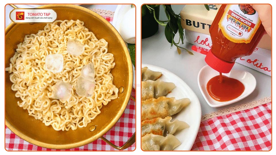 Pha trộn sốt mì trộn cay Hàn Quốc
