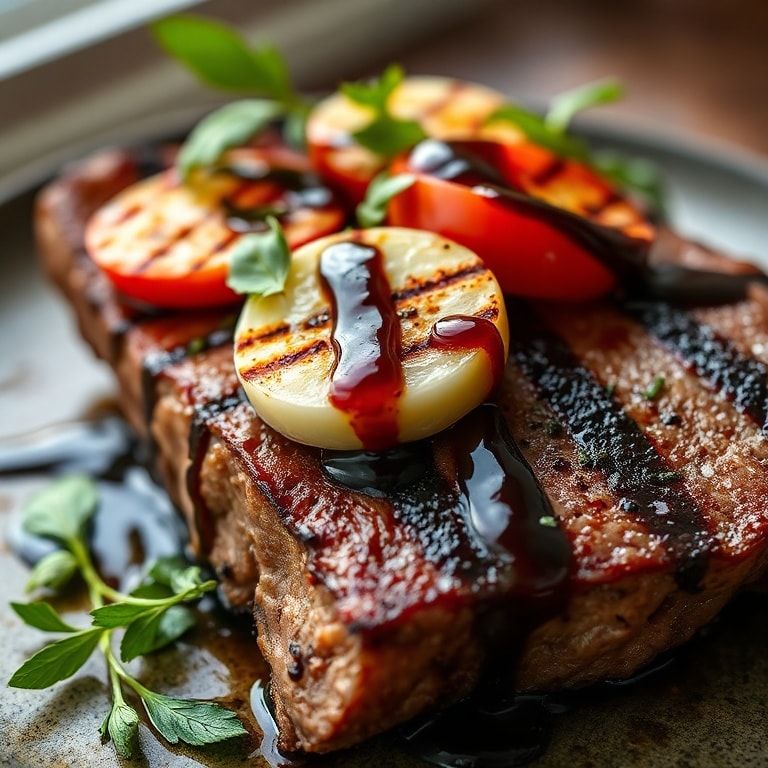 Grilled Flank Steak Caprese with Balsamic Glaze - Quick & Easy Dinner finished