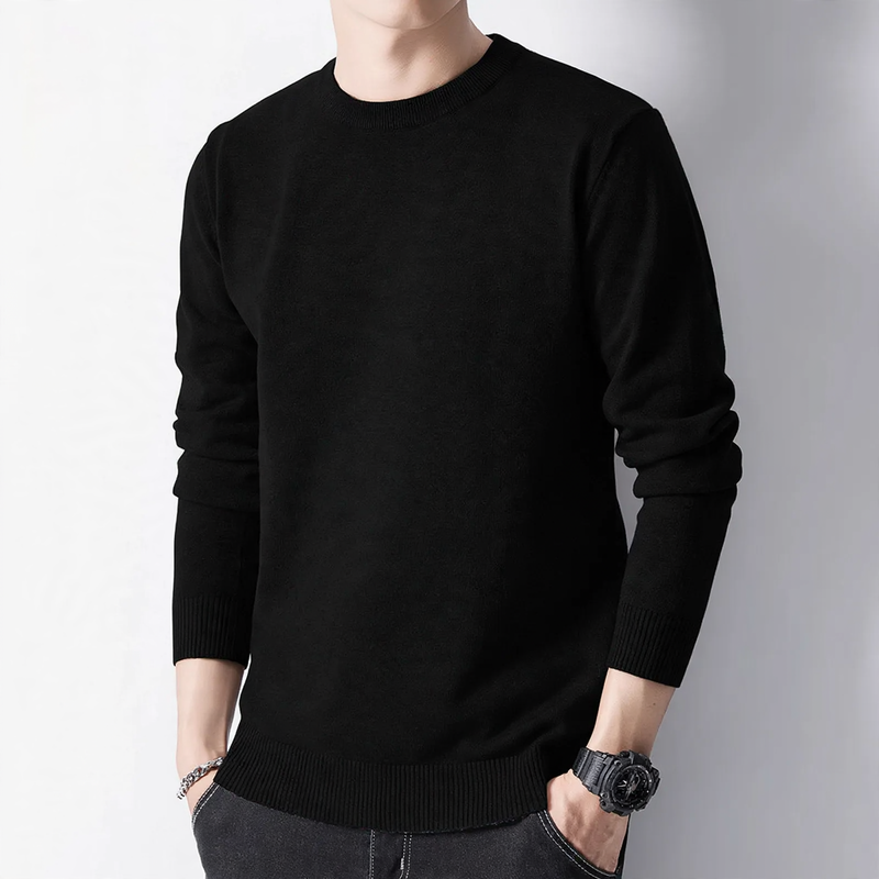 Men's sweater with crew neck and lining