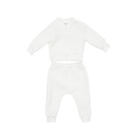 Children's suit Twins knitted insulated Ukraine (bomber jacket, trousers) ecru 74s