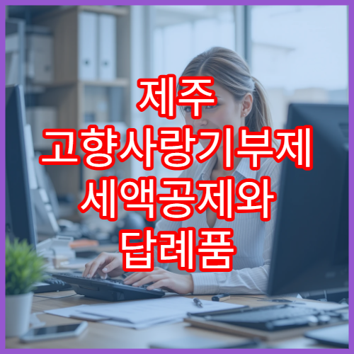 제주 고향사랑기부제 세액공제와 답례품 총정리 2025 최신판