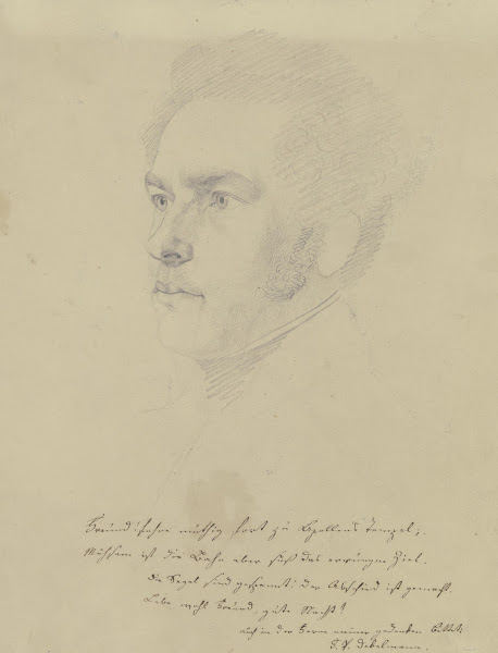 Bildnis und aufmunternde Zeilen eines F J Debelmann