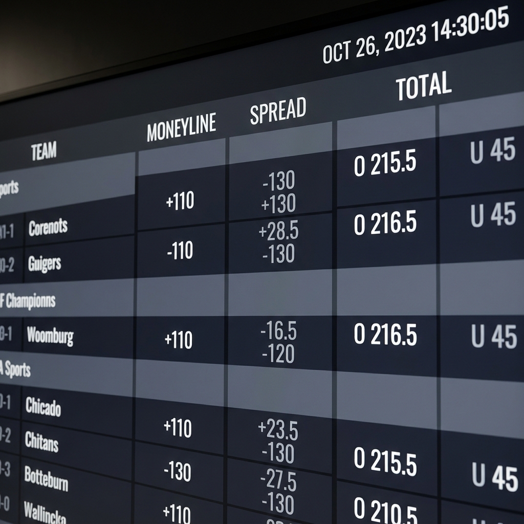 Close up aggregated odds screen showing moneylines spreads and a visible timestamp for portland trail blazers prediction in a clean Funded Plays style with dark background