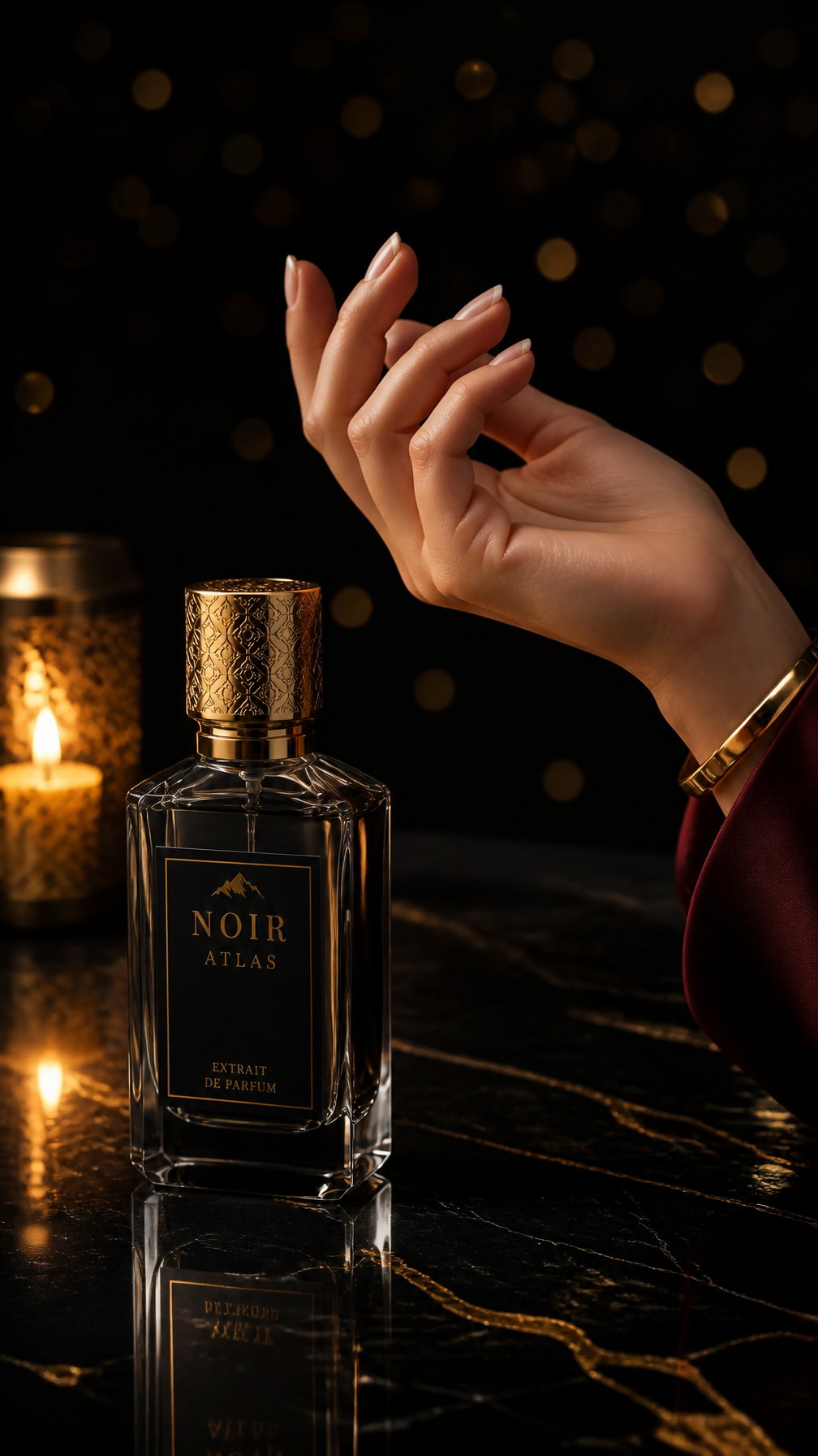 Frasco de perfume de ultralujo negro