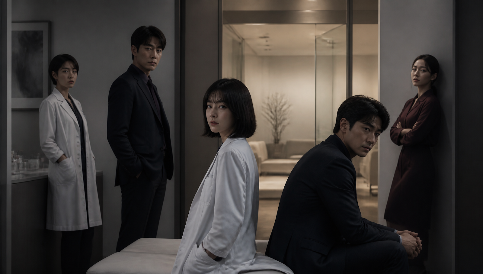 S&X Netflix drama review featuring the main cast in a serious clinical setting