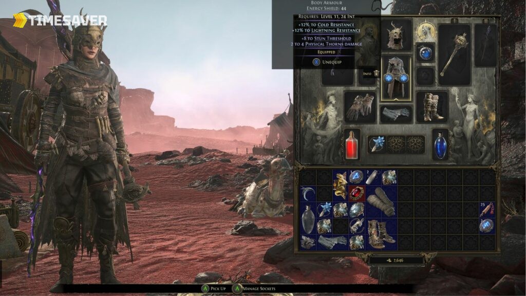 Rune sockets on gear in Path of Exile 2 — augment slots you insert runes into