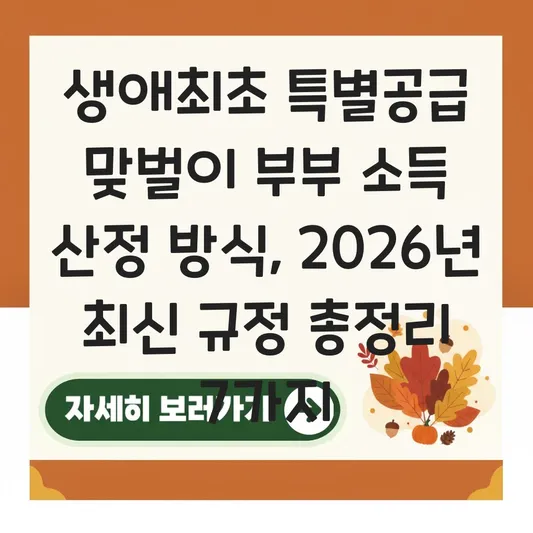 생애최초 특별공급 맞벌이 부부 소득 산정 방식과 증빙 서류 준비 팁 대표 이미지