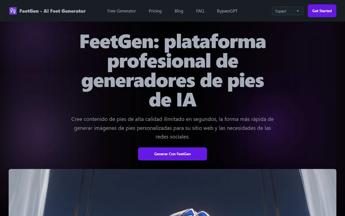 Captura de FeetGen - AI Feet Generator