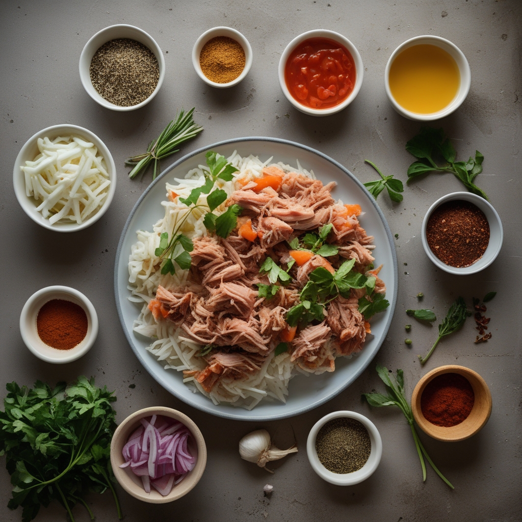Ingredients for Juicy Pulled Pork Egg Rolls Recipe: Easy & Crispy Homemade Appetizer