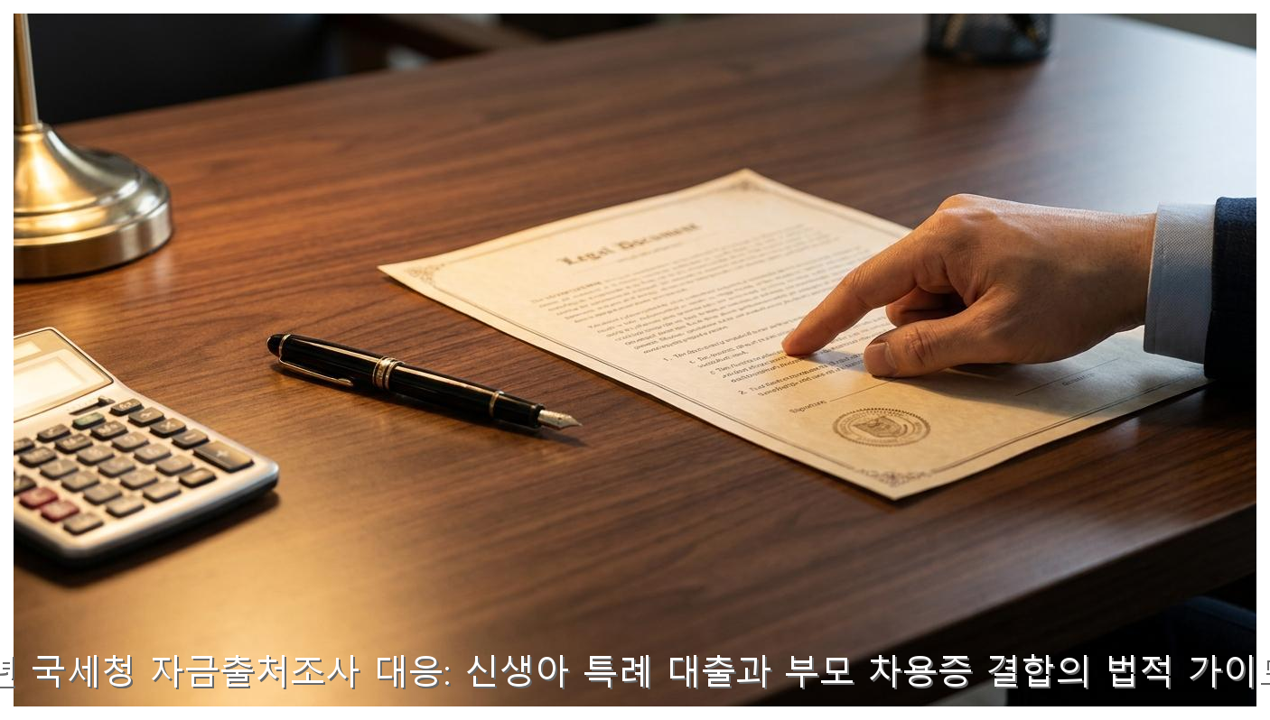 2026년 국세청 자금출처조사 대응: 신생아 특례 대출과 부모 차용증 결합의 법적 가이드라인 핵심 안내 및 분석 인포그래픽 (4)