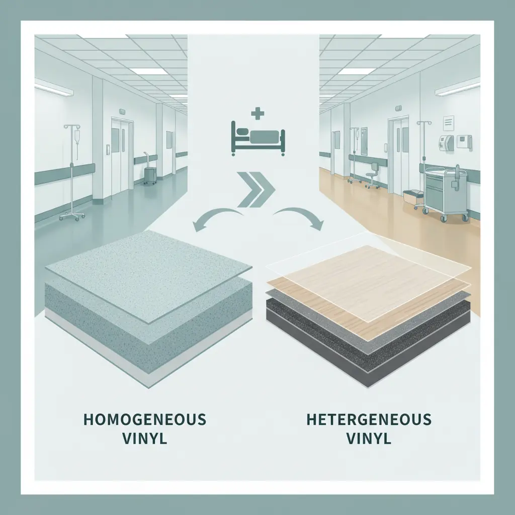 Perbandingan vinyl homogeneous vs heterogeneous untuk rumah sakit