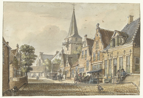 Gezicht in het dorp Harmelen 1749