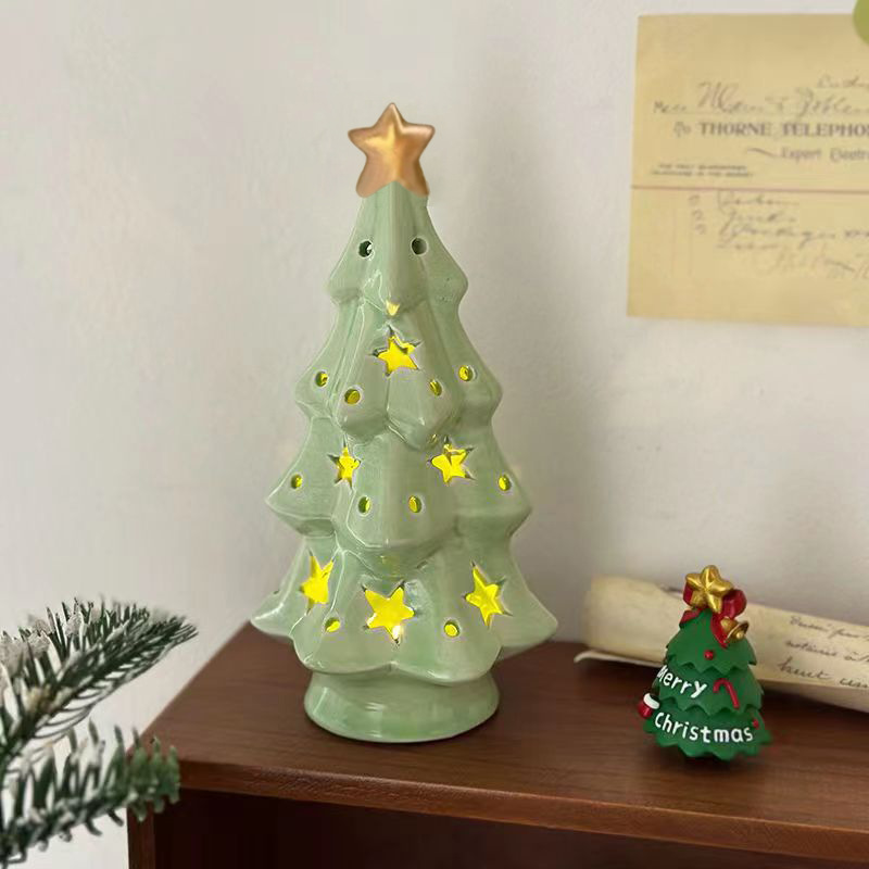 Decorative Ceramic Christmas Tree Lamp