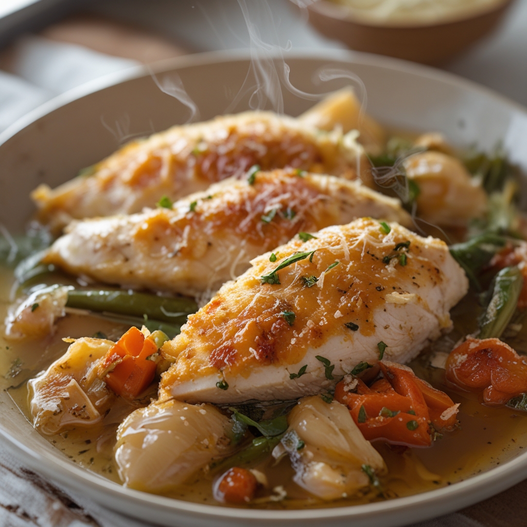 Parmesan-Crusted Chicken & Veggies Sheet‑Pan Dinner