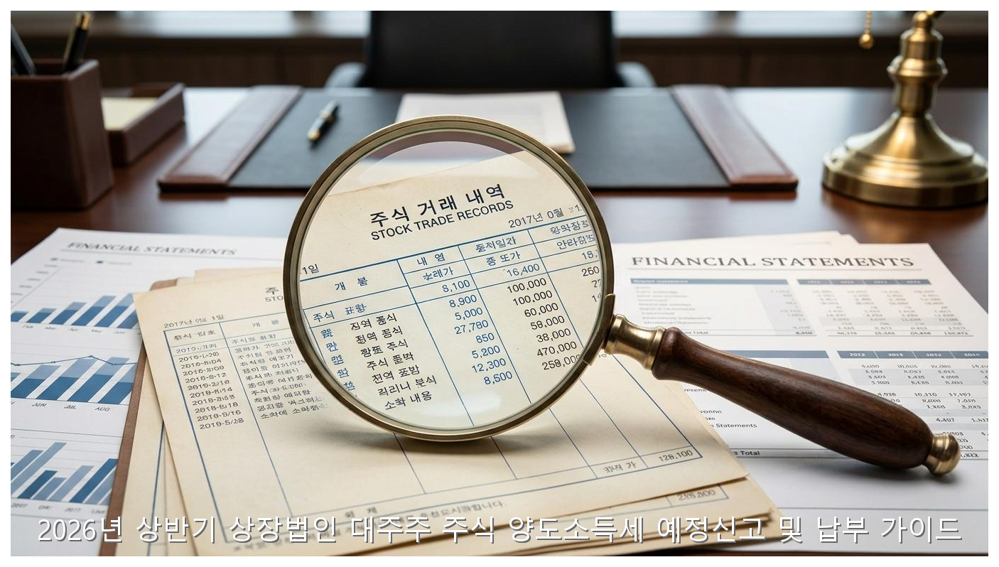2026년 상반기 상장법인 대주주 주식 양도소득세 예정신고 및 납부 가이드 핵심 안내 및 분석 인포그래픽 (7)