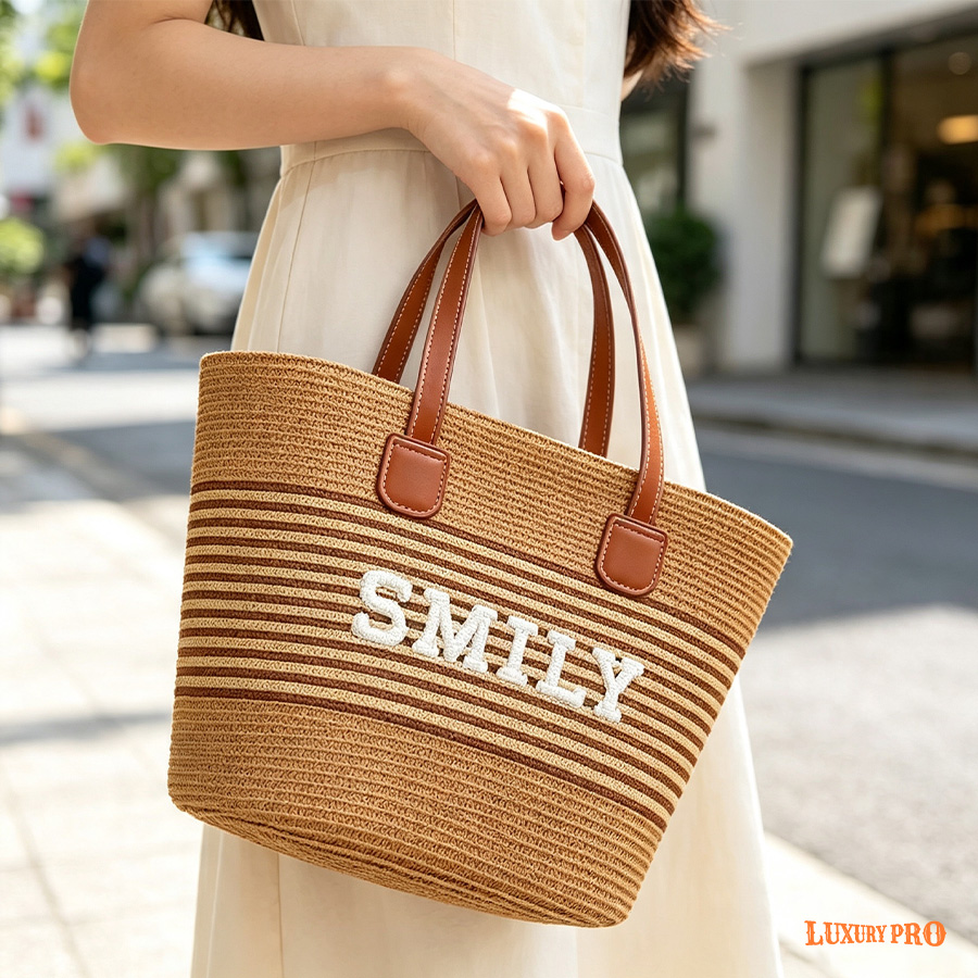 Letter Sticker Tote Bag