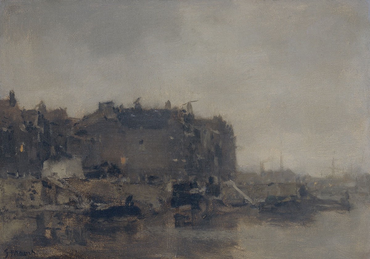 Houses on the Prins Hendrikkade Amsterdam on a Misty Day 1899