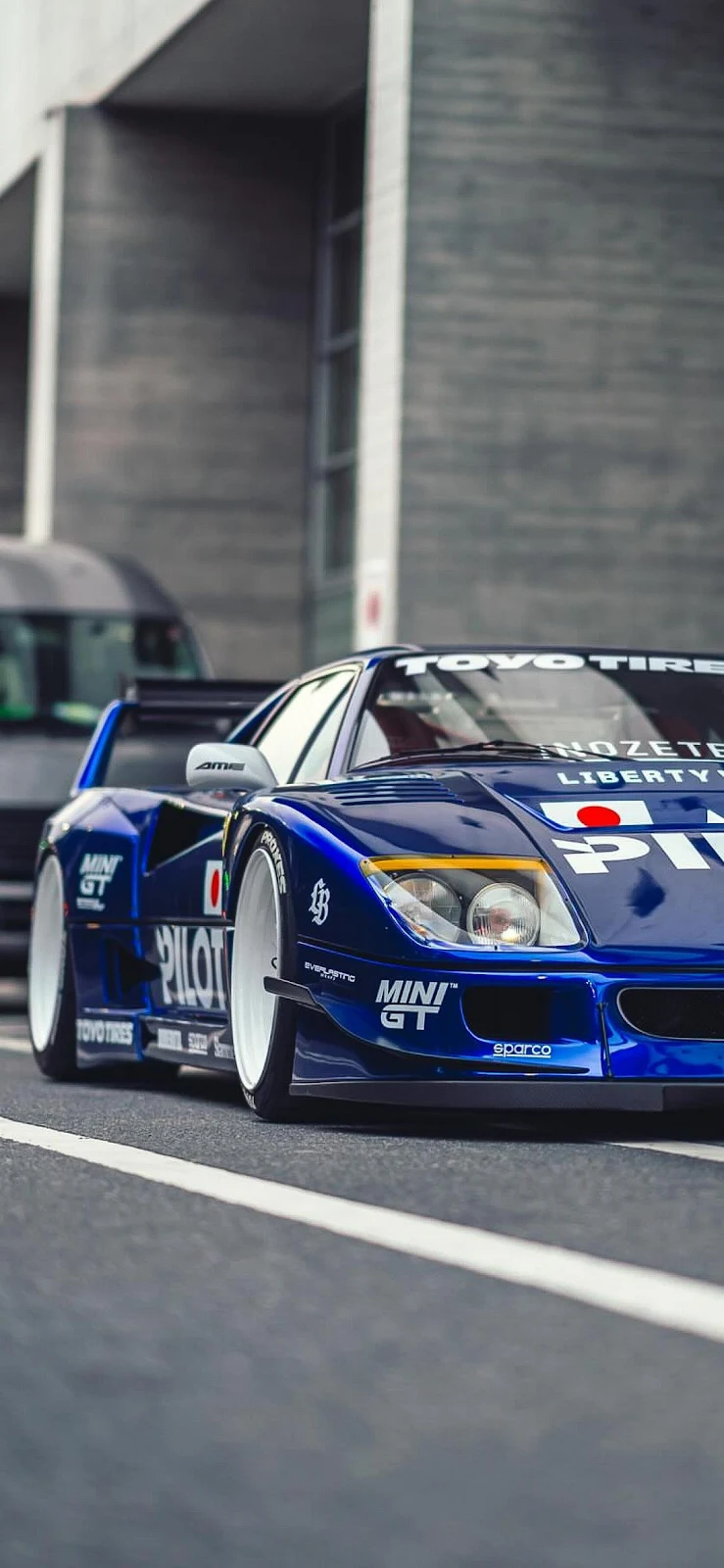 Blue Liberty Walk Ferrari F40 - Automotive Photography Full HD iPhone Wallpaper (1090x2360)