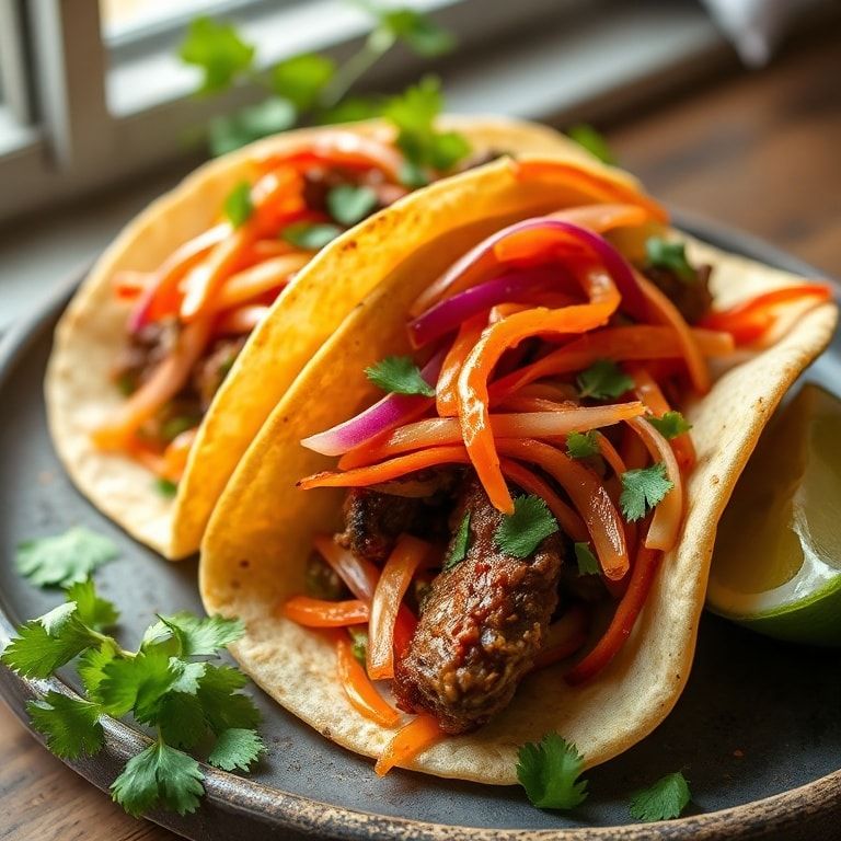 Flavorful Crockpot Korean Beef Tacos with Tangy Gochujang Slaw – Easy Homemade Weeknight Dinner finished