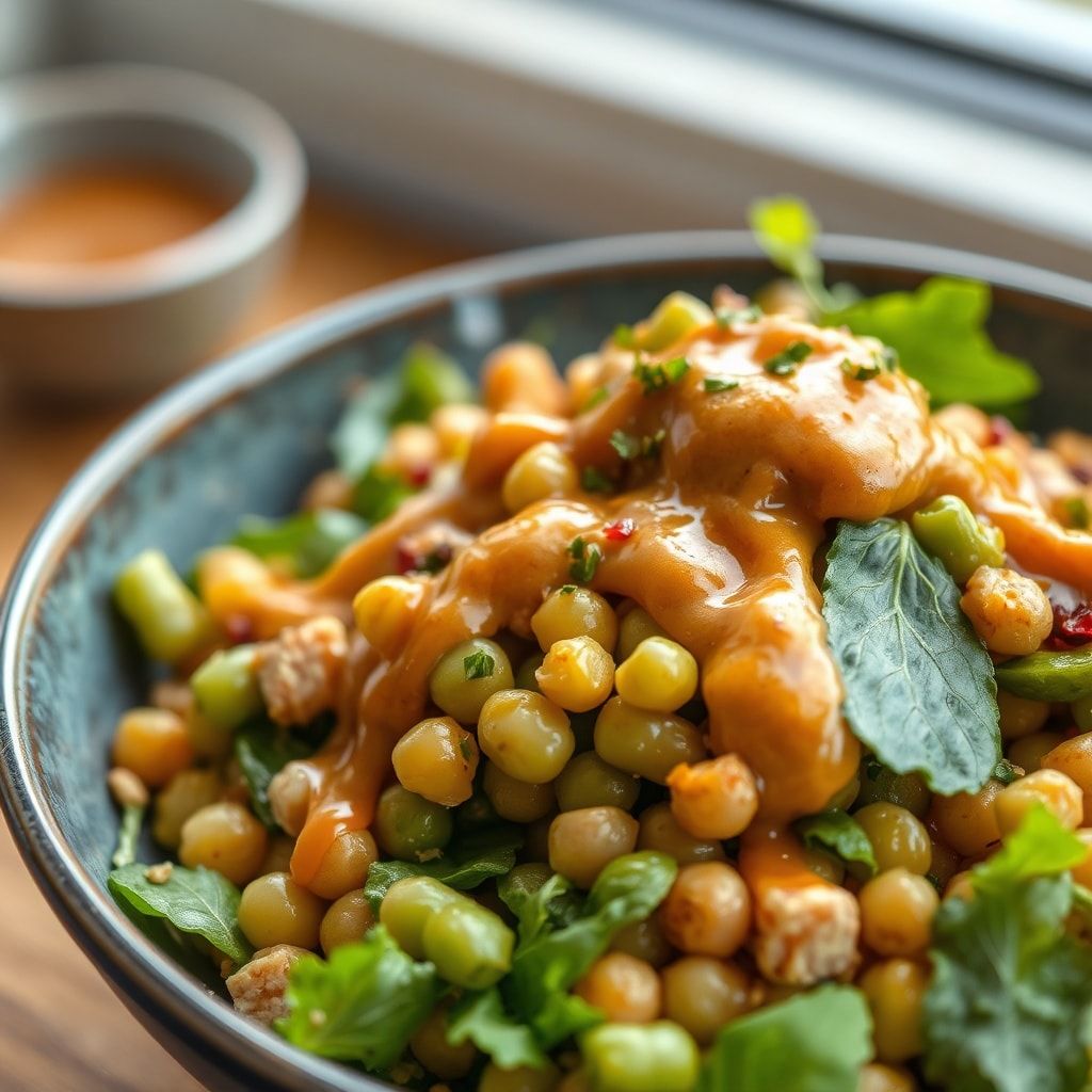Crunchy Asian Edamame Salad with Peanut Dressing – Quick 30-Minute Meal finished