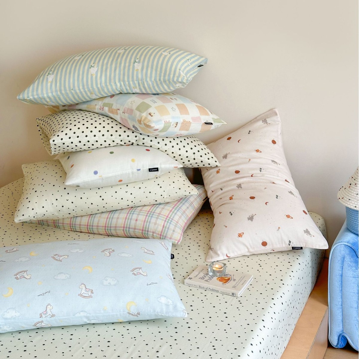 Double-layer cotton fitted sheet, soft and breathable