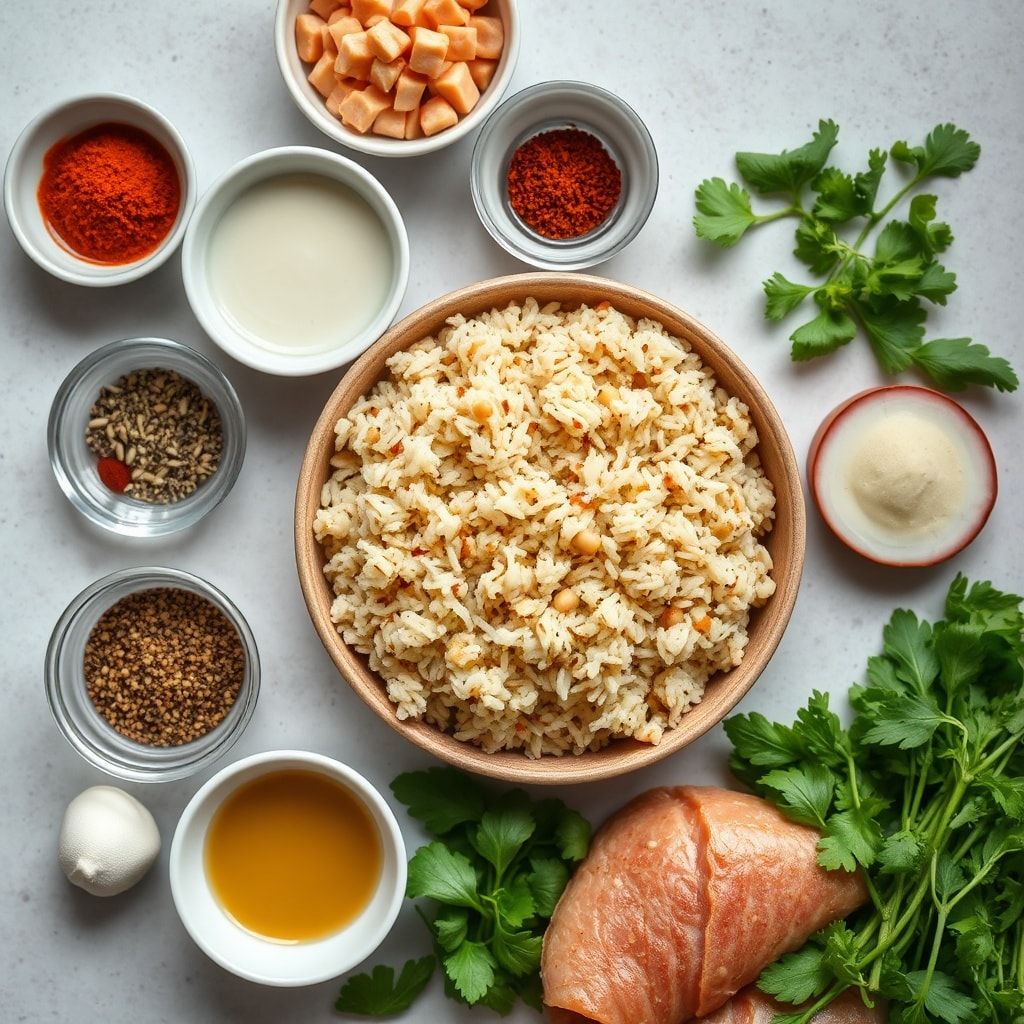 Ingredients for Crispy Rice Salad with Maple Tahini Ginger Dressing – Easy Weeknight Dinner