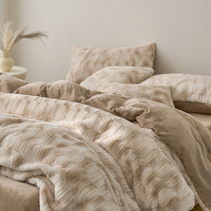 Milk fiber fleece bedding set, extra warm