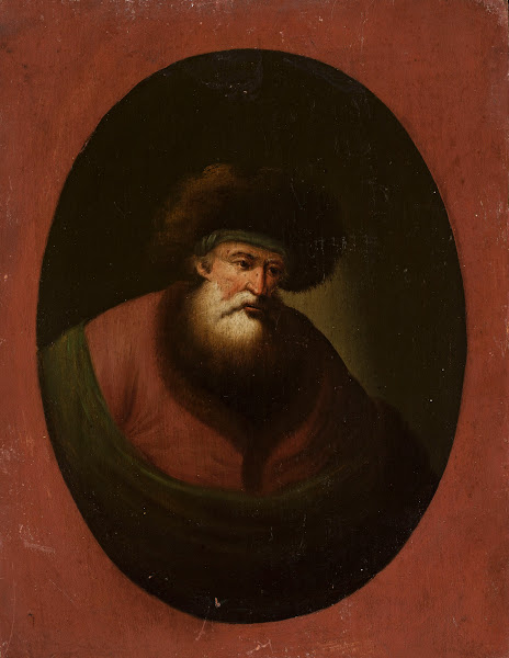 Old man with green fabric