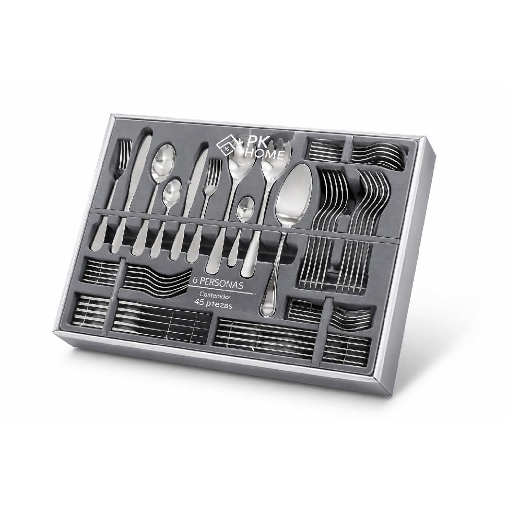 Set de cubiertos de acero inoxidable PK Home™, 45 piezas
