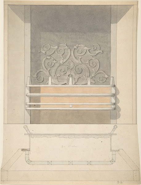 Design for Cast iron Grate with Green Metal Surround ca 1814