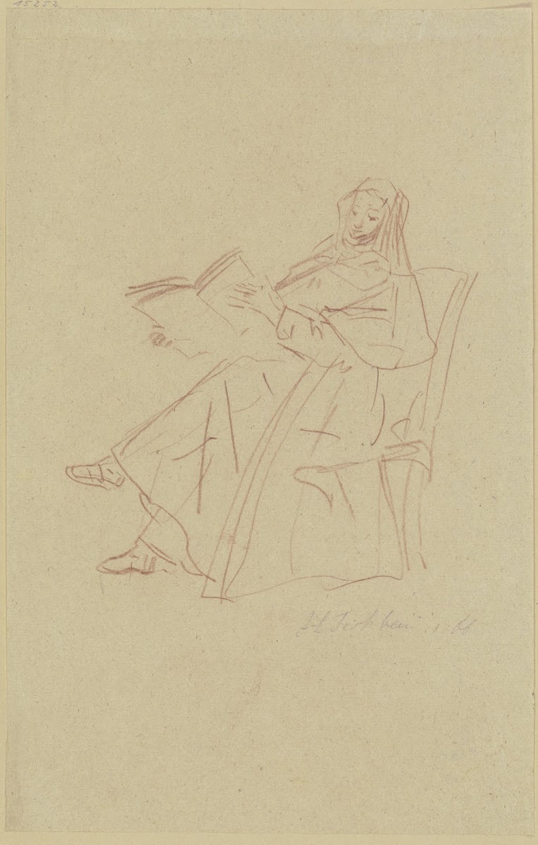 Sitzende Nonne mit einem Buch 1766