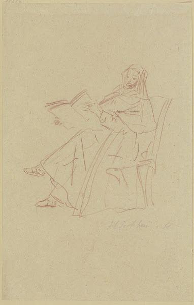 Sitzende Nonne mit einem Buch 1766
