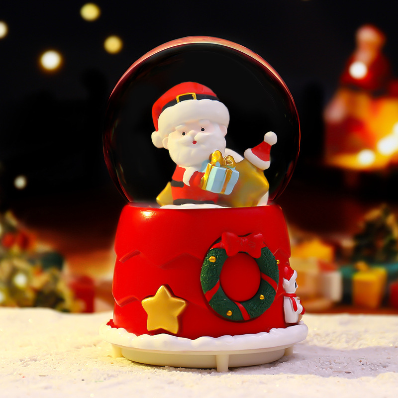 Christmas music box with glass globe