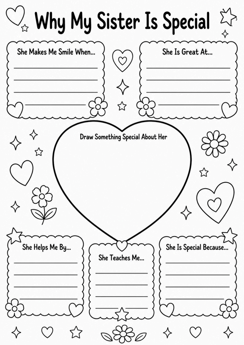 Why My Sister Is Special Worksheet