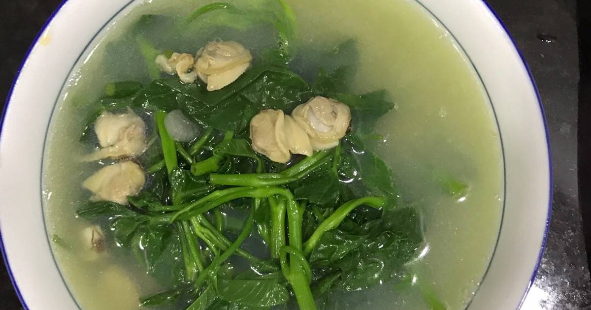 Canh nghêu rau muống