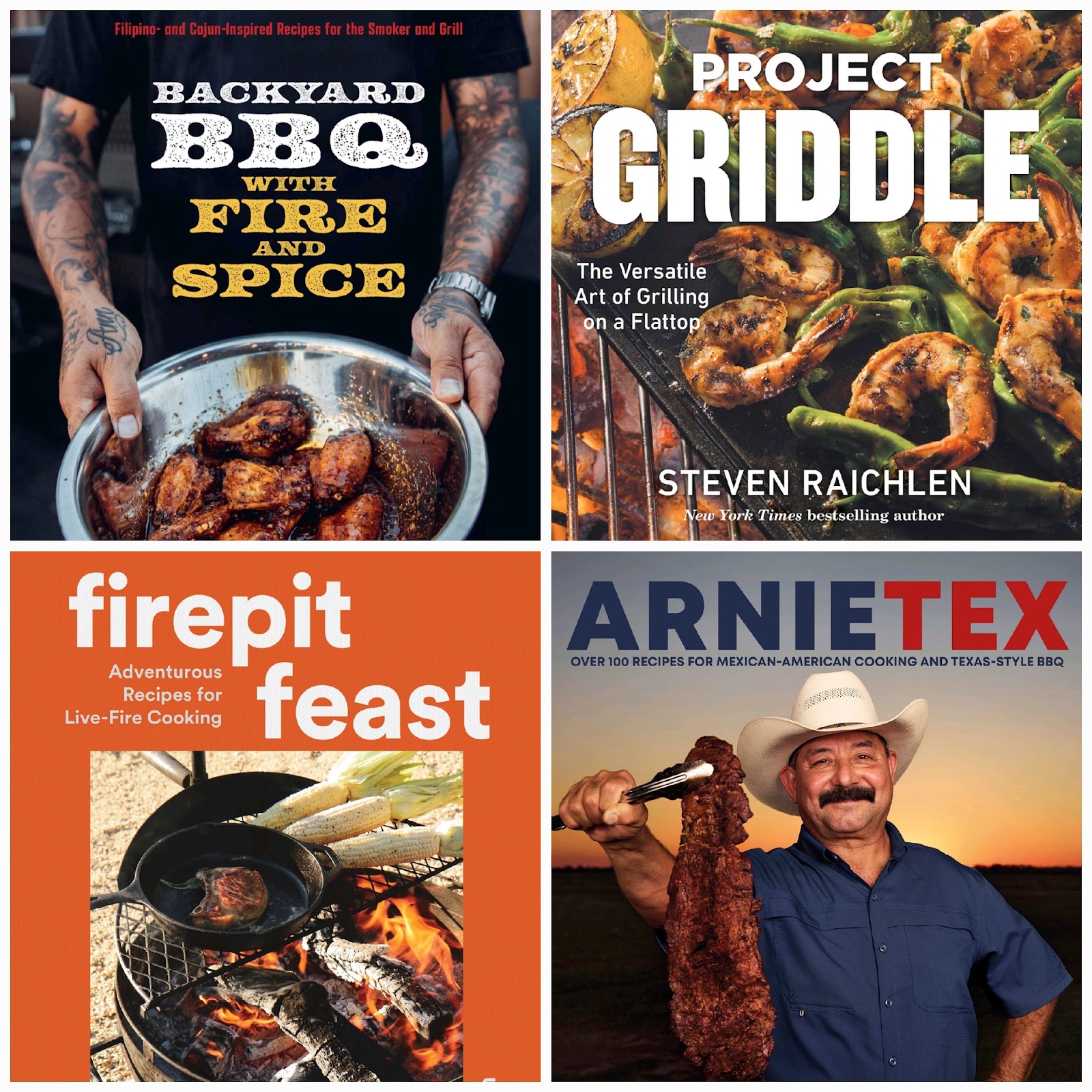 Combo 4 ebook ArnieTex – Project Griddle – Firepit Feast – Backyard BBQ with Fire and Spice *